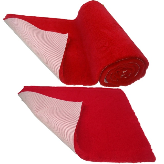 Red plain high grade Vet Bedding non-slip back bed fleece for pets