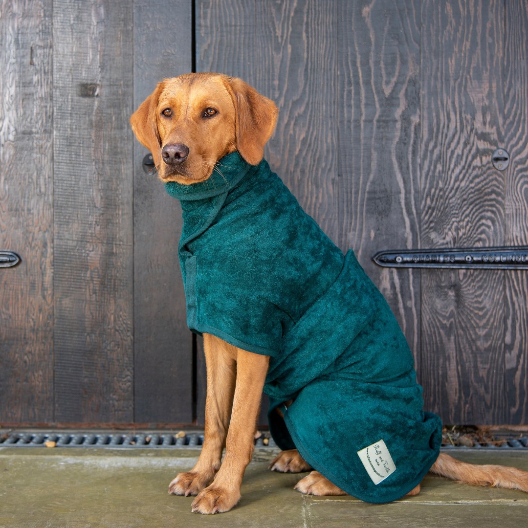 Ruff & Tumble Cotton Drying Coat in four colours to suit most breeds