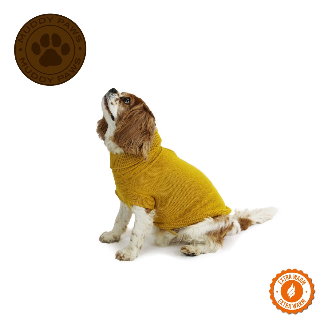 Mustard Yellow  Cable Knit Dog Jumpers