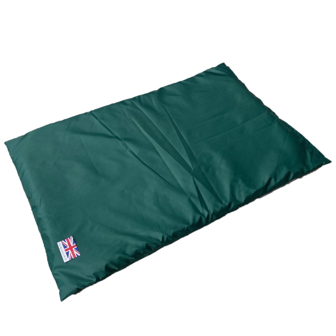 Green Dog Bed Cage Crate Car  Mat  Waterproof Tough Pad removable zip-fastened cover UK MADE