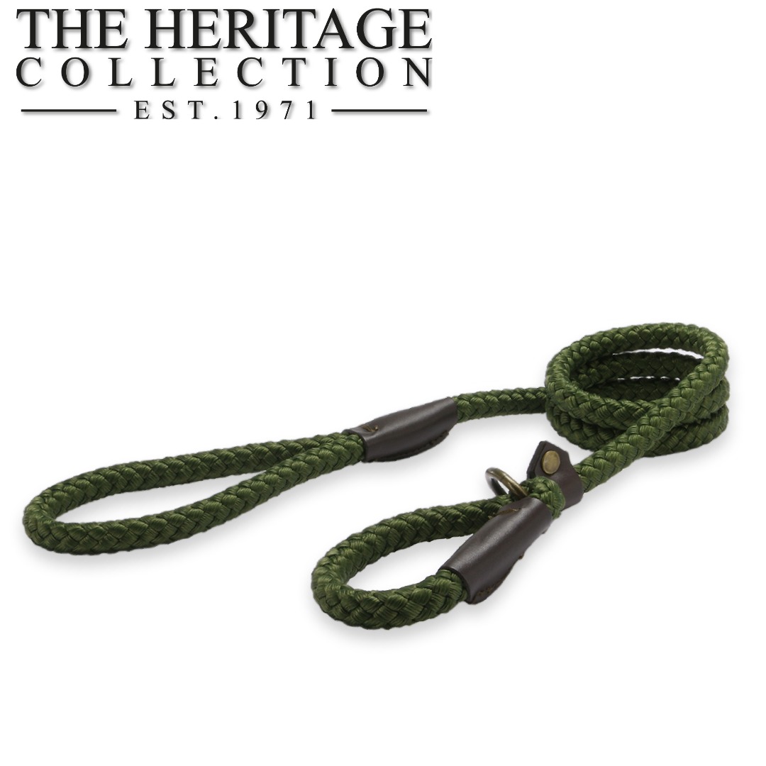 Ancol Heritage Green Rope Slip Dog Lead