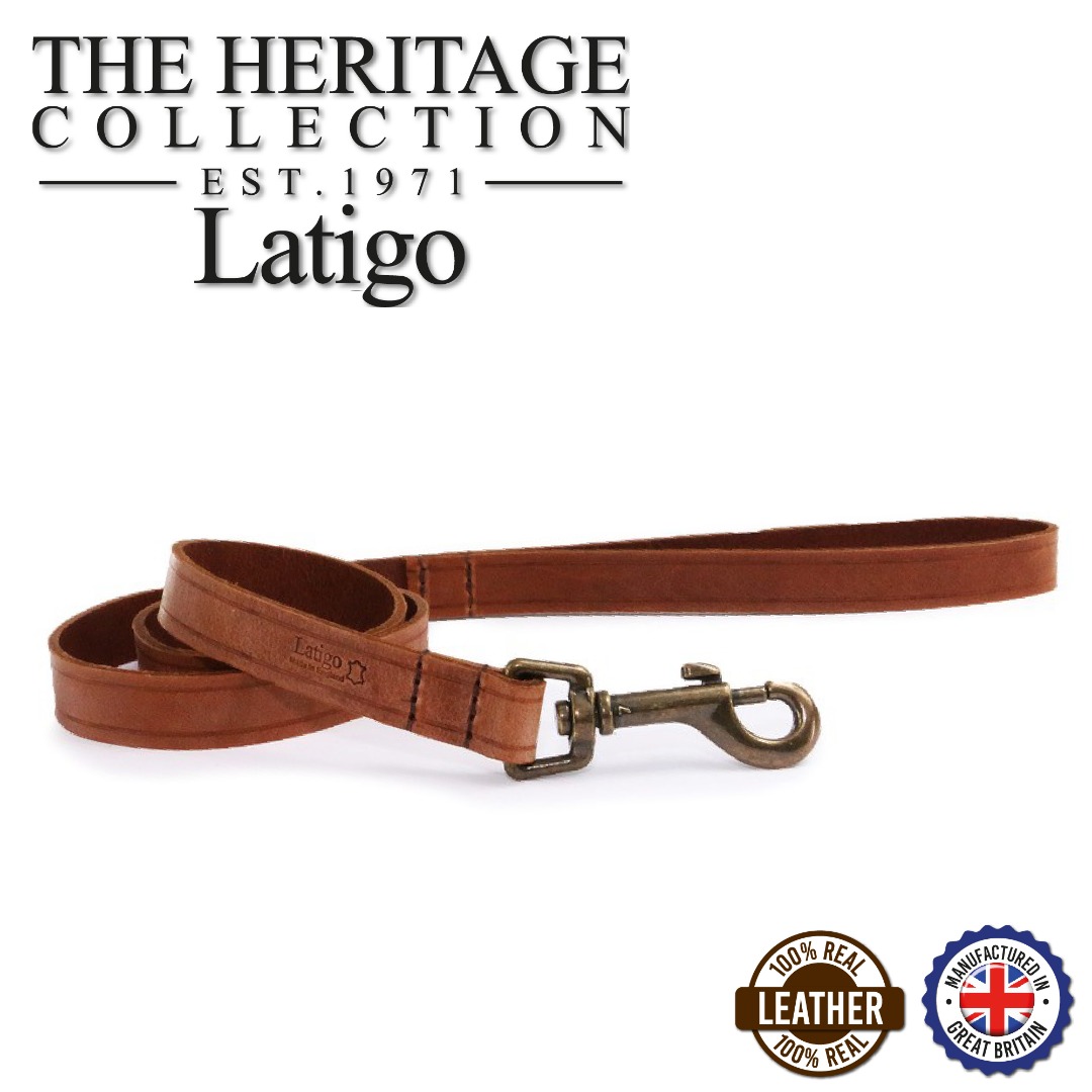 Ancol Heritage Latigo Leather Dog Lead 1m x 1.9cm