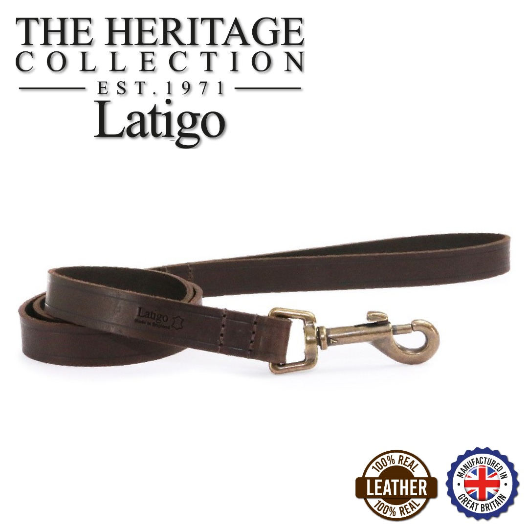 Ancol Heritage Latigo Leather Dog Lead 1m x 1.9cm