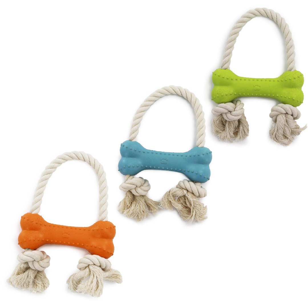 Rice Bone Dog Toy Pack of 3 Colours