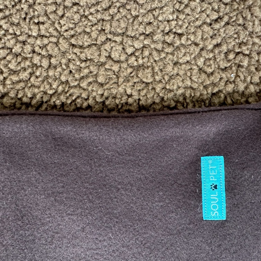 SoulPet Plush Country Brown Fleece Dog Blanket with Sherpa Fleece Back