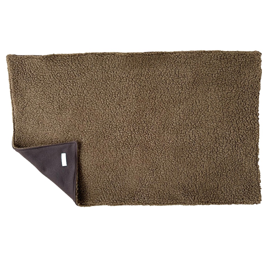 SoulPet Plush Country Brown Fleece Dog Blanket with Sherpa Fleece Back in 3 sizes.