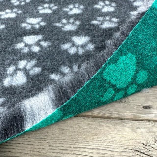 Charcoal with Grey Paw Traditional Vet Bedding Whelping Fleece Dog Puppy Pro Bed Cut As Mats or Rolls