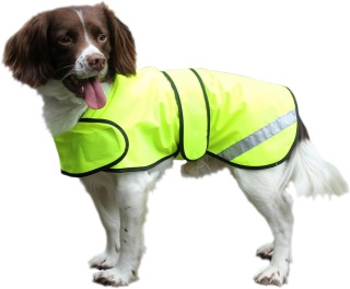 Hi-visibility Waterproof Dog Safety Coat  Waterproof Fabric. Fluorescent Yellow
