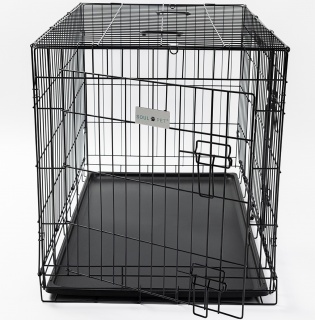 24in Black Metal Dog Cage, Secure Dog Crate