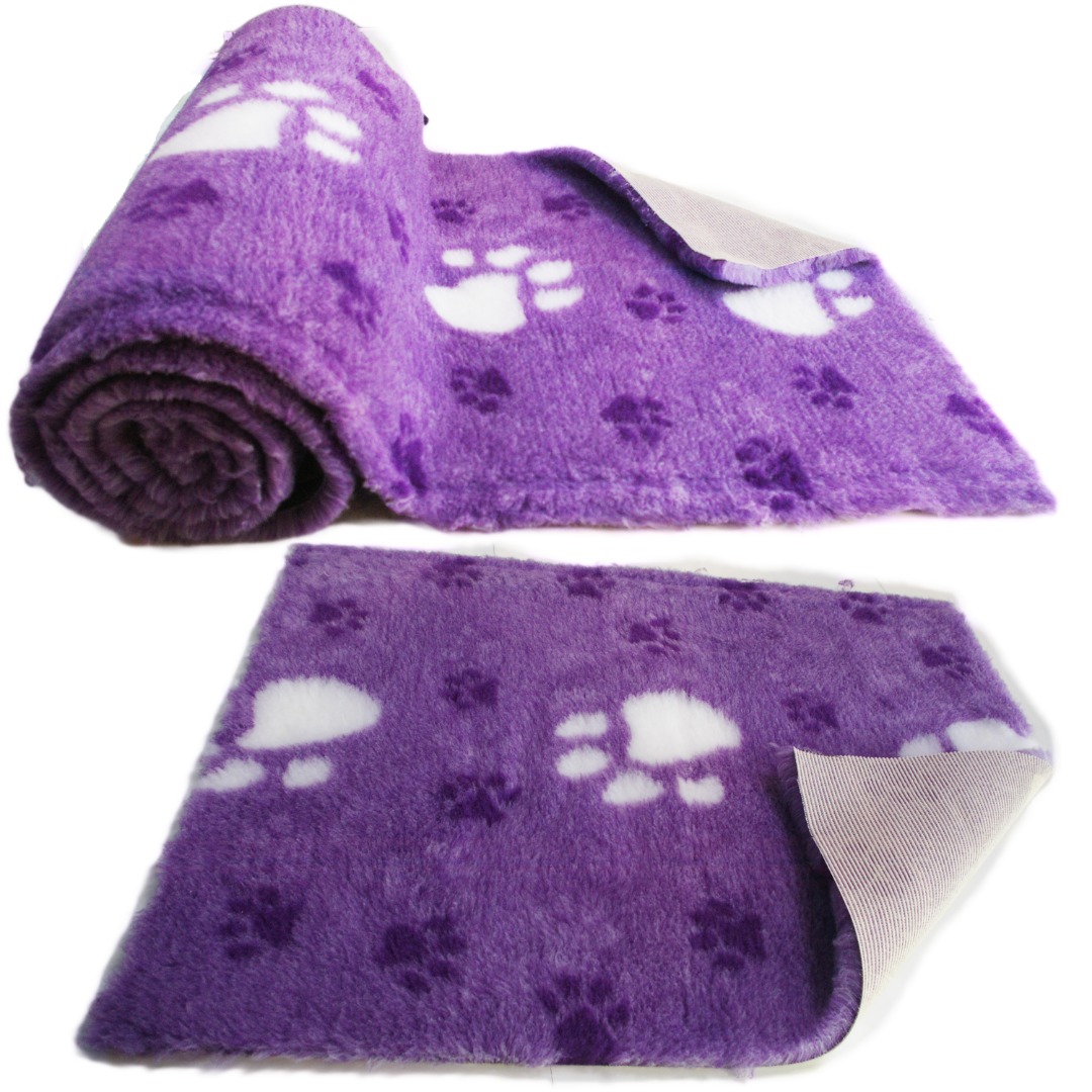 Purple Large White Paw high grade Vet Bedding non-slip back bed fleece for pets