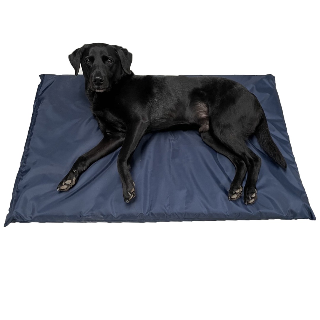 Navy Dog Bed Cage Crate Car  Mat  Waterproof Tough Pad removable zip-fastened cover UK MADE