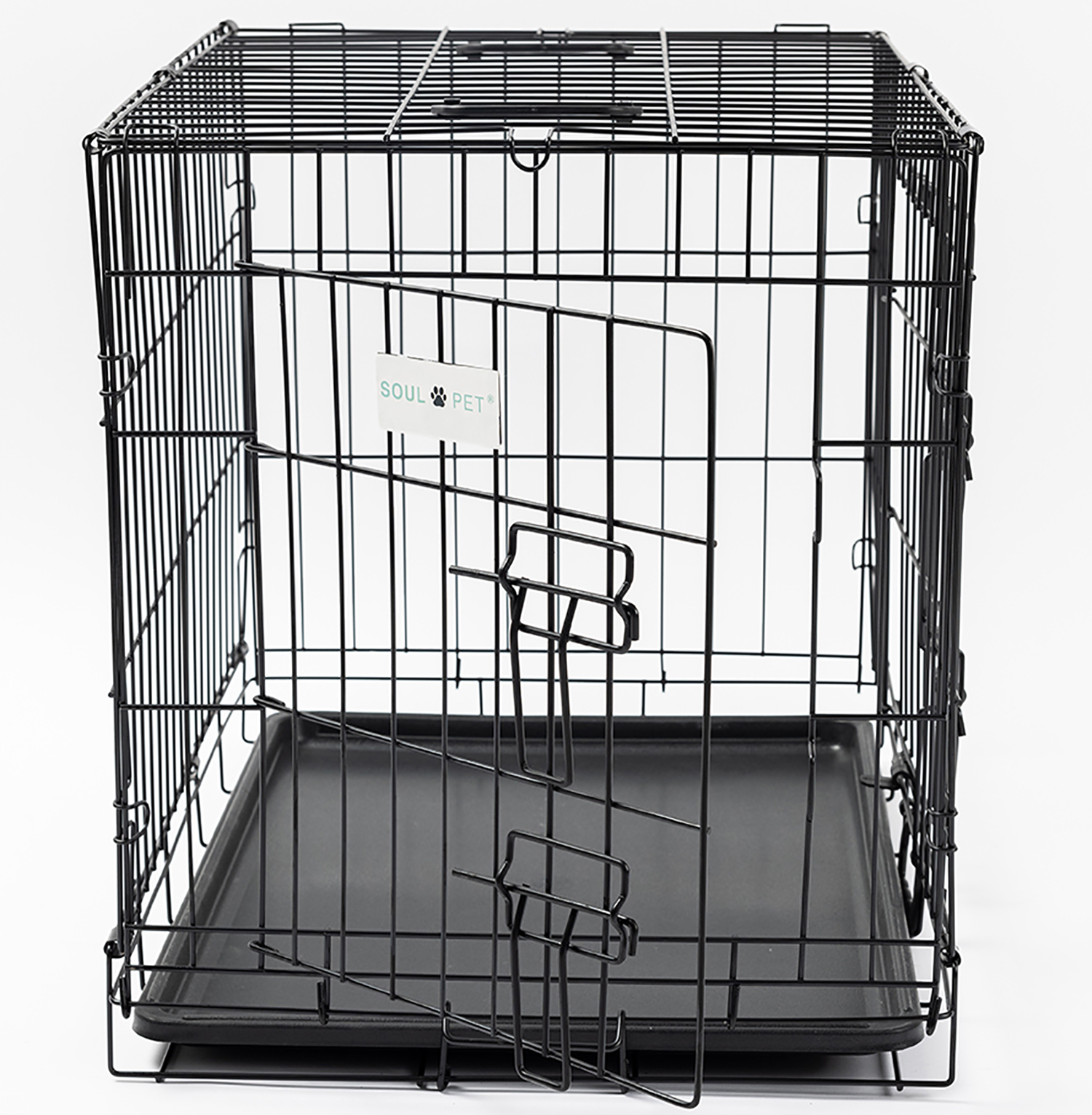 36in Black Metal Dog Cage Secure Dog Crate