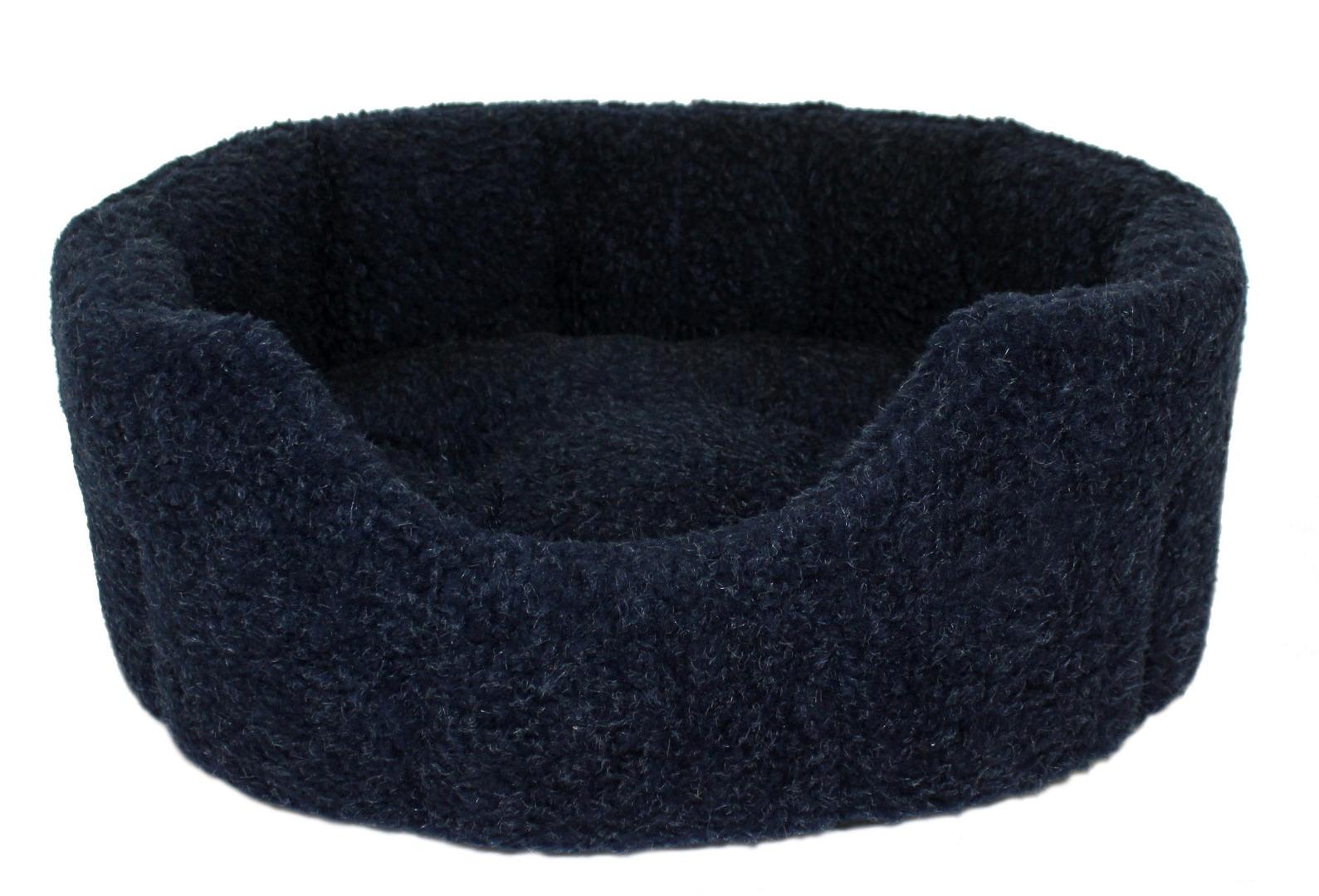 High Sided Luxury Navy  Fur Slumbernest Dog Bed Sizes: S (51cm)
