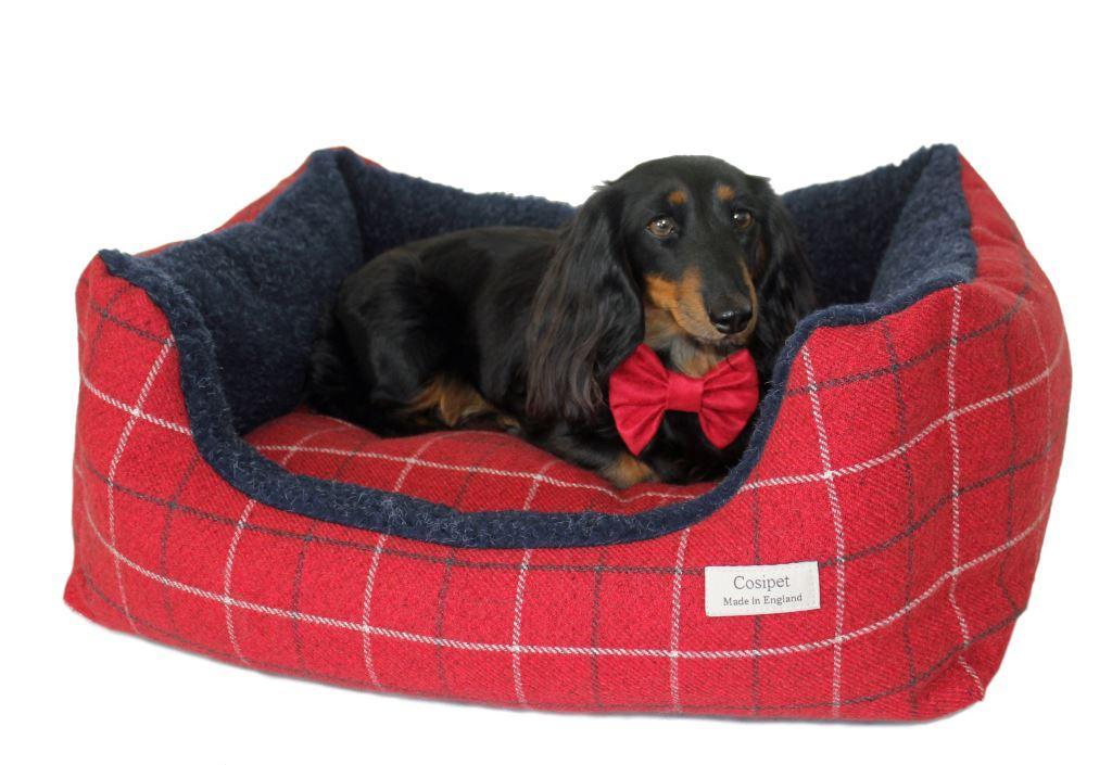 Rectangular Cherry Tweed Kalahari Dog Bed, Sizes: S (46cm x 41cm)
