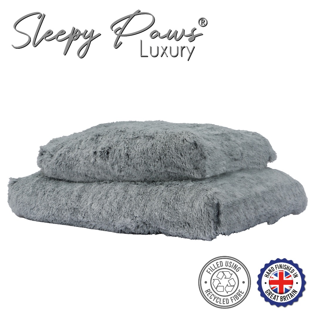 Slate Grey Super Soft Plush Dog Mattress  reducing anxiety and stress.